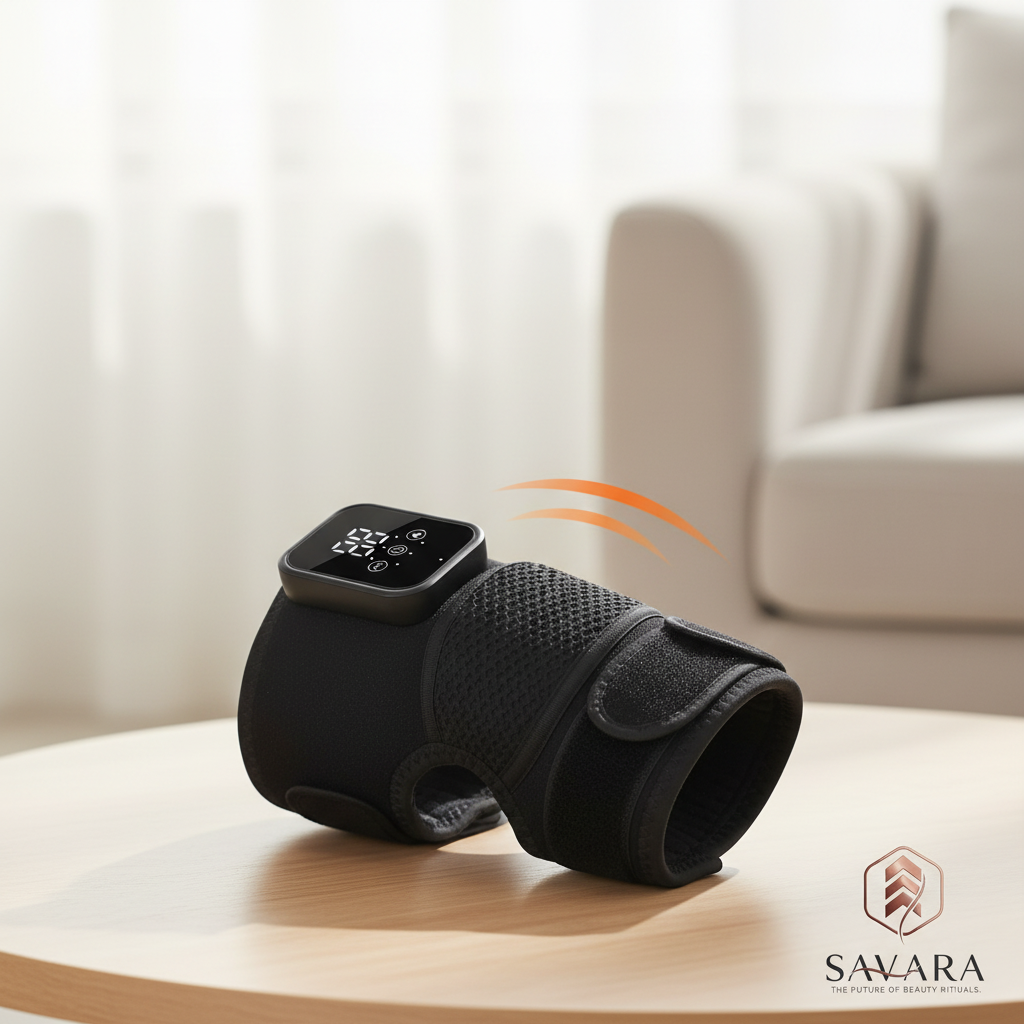 Focused knee support hero with logo