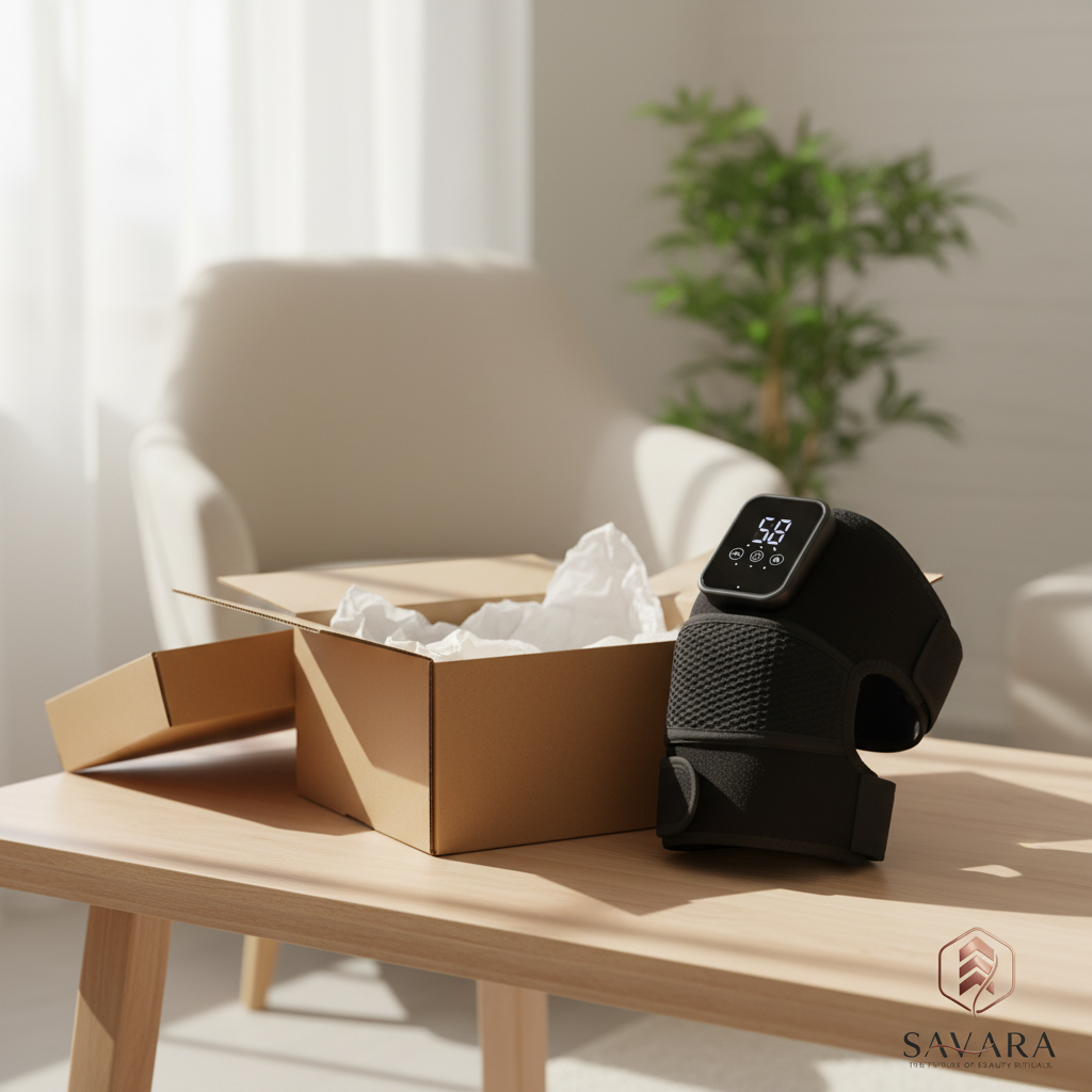 Knee support packaging without front strap
