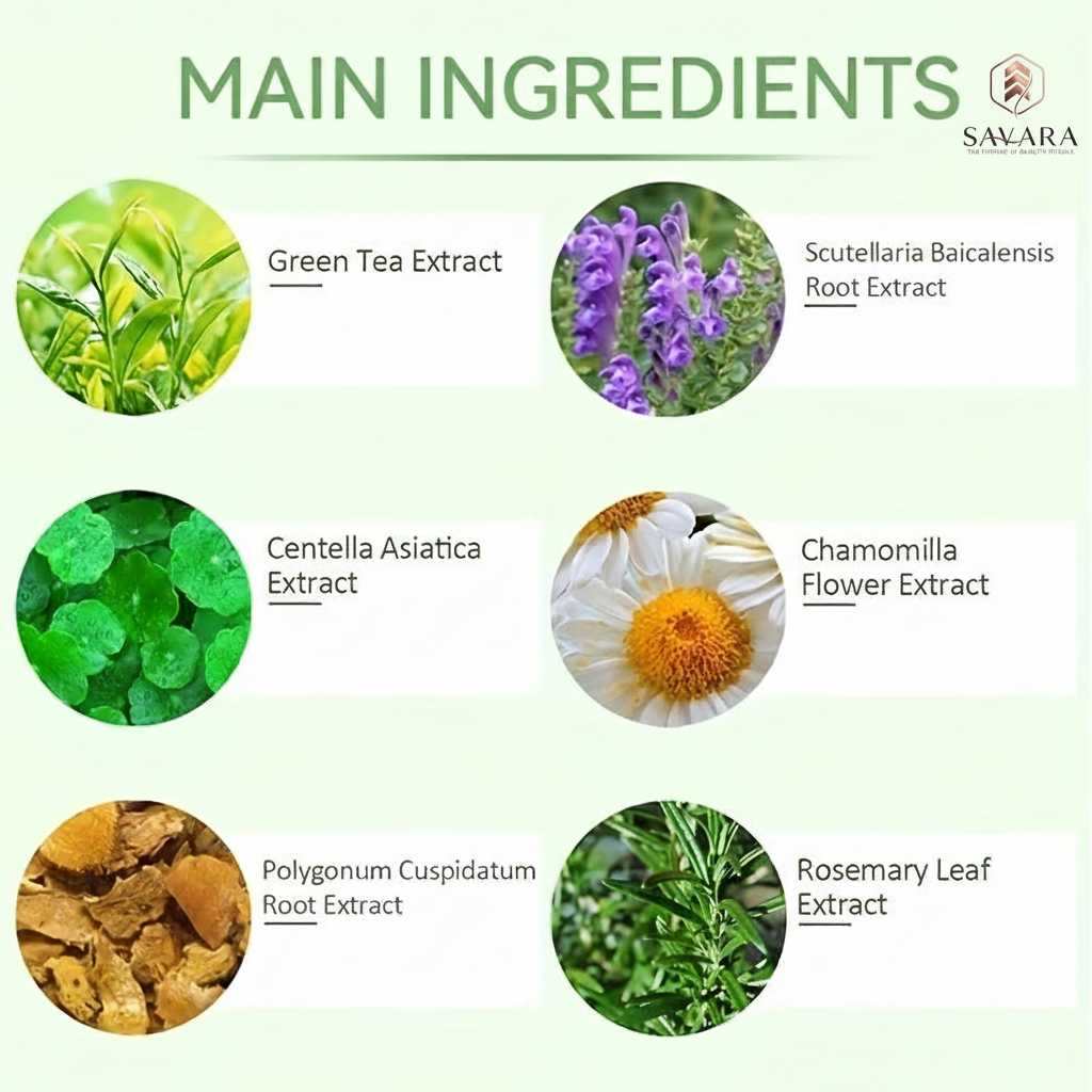 Premium Main Ingredients graphic with Savara logo
